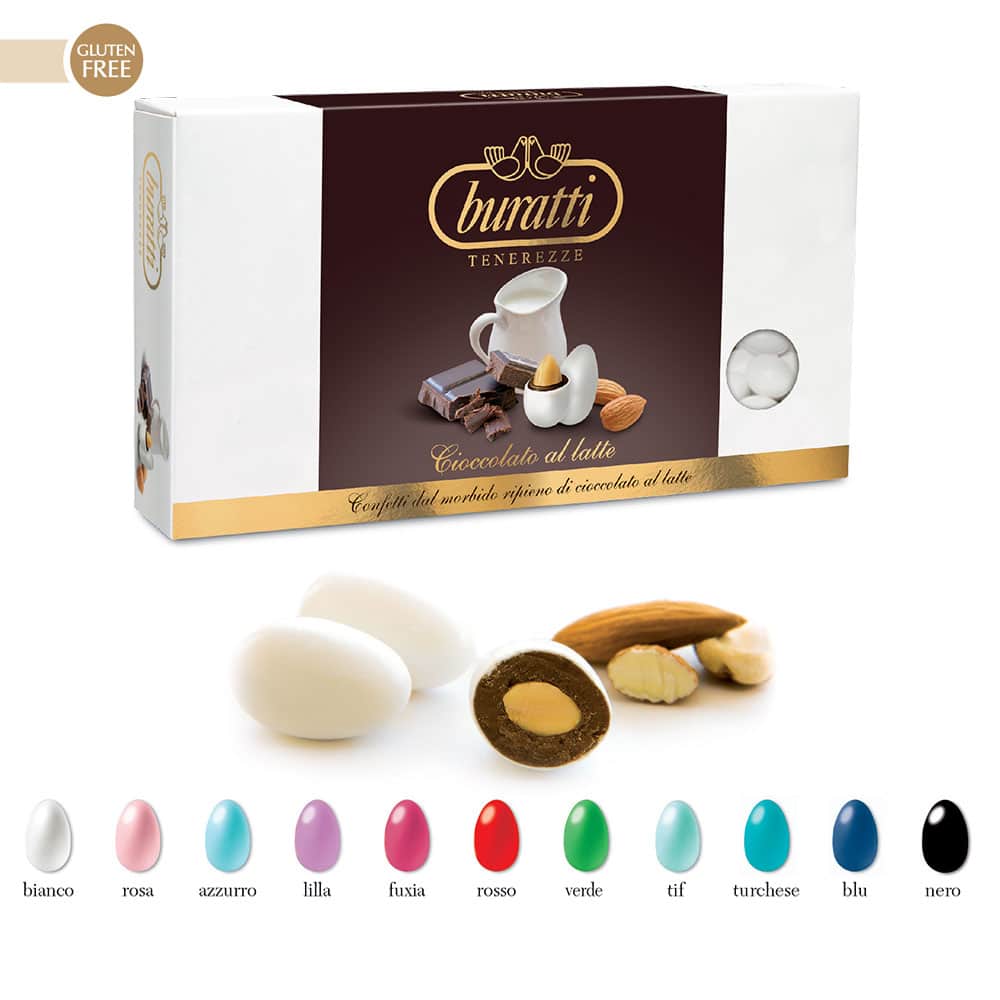 Confetti Buratti al Cioccolato al Latte con Mandorla - Vari Colori –  dolcincasa