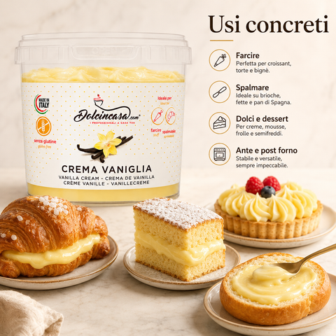 Crema alla Vaniglia Professionale per Farcire e Spalmare