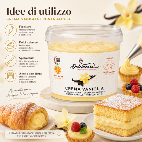 Crema alla Vaniglia Professionale per Farcire e Spalmare