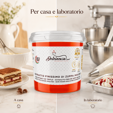 Estratto Finissimo di Zuppa Inglese Dolcincasa per uso domestico e laboratorio professionale in gelateria e pasticceria.
