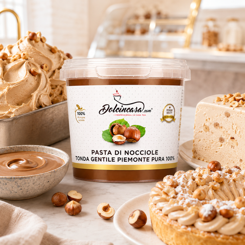 Pasta di Nocciole Dolcincasa per dolci gourmet gelati semifreddi e preparazioni premium alla nocciola