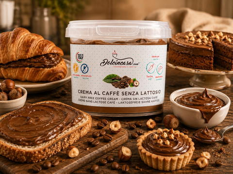 Laktosefreier Kaffee und Haselnusscreme