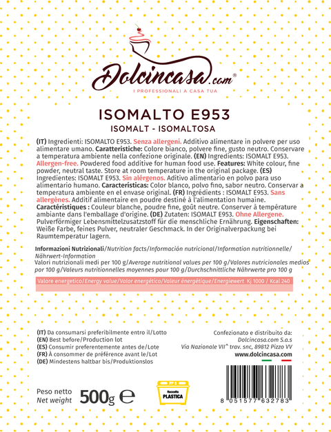 Isomalto E953 in Polvere - Prodotto Professionale Alimentare – dolcincasa
