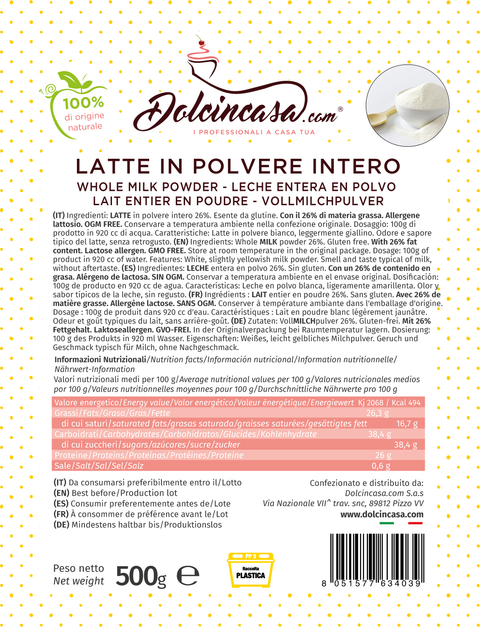 Latte Intero in Polvere Spray dolcincasa Latte Intero in Polvere Spray dolcincasa
