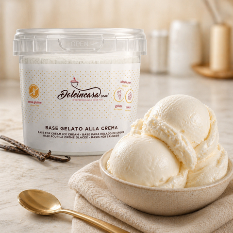 Base premium per gelato professionale Dolcincasa - senza glutine, formula bilanciata, facile da usare, risultato cremoso