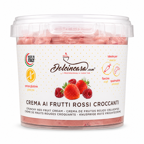 crema ai frutti rossi croccanti dolcincasa spalmabile e farcire senza glutine