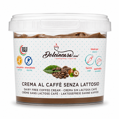 crema caffe e nocciole senza lattosio dolcincasa spalmabile e per farcitura ante e post forno