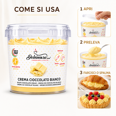 Crema Spalmabile al Cioccolato Bianco per Farciture