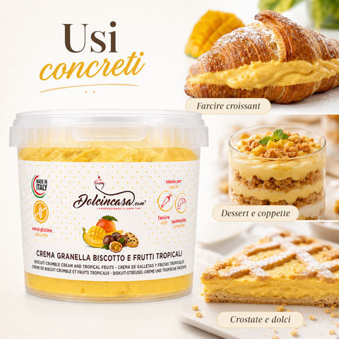 Crema Biscotto e Frutti Tropicali Senza Glutine 500 g