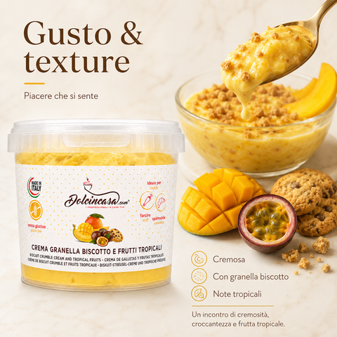 Crema Biscotto e Frutti Tropicali Senza Glutine 500 g