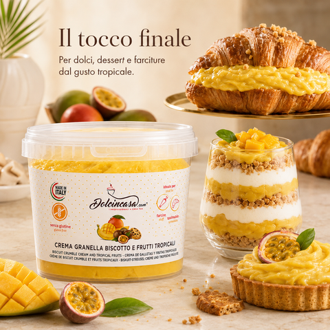 Crema Biscotto e Frutti Tropicali Senza Glutine 500 g