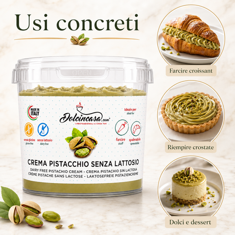 Crema al Pistacchio Senza Lattosio per Dolci