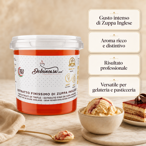 Estratto Finissimo di Zuppa Inglese Dolcincasa con benefici per gelato, dolci e pasticceria professionale