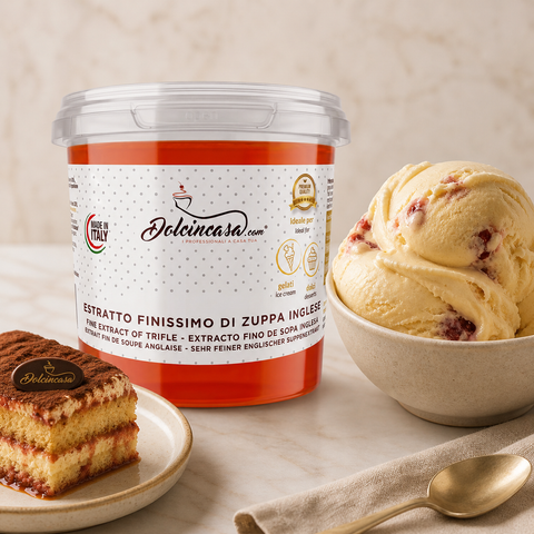 Estratto Finissimo di Zuppa Inglese Dolcincasa con gelato artigianale e dessert per gelateria e pasticceria
