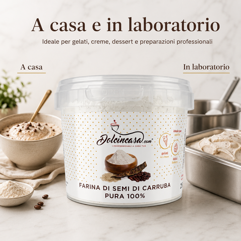 Farina di semi di carruba Dolcincasa ideale a casa e in laboratorio per gelati, creme e dessert