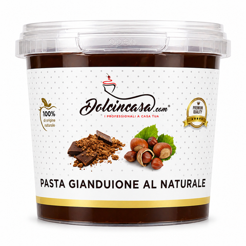Pasta Gianduione al Naturale Dolcincasa con nocciole e cacao per gelato e pasticceria.