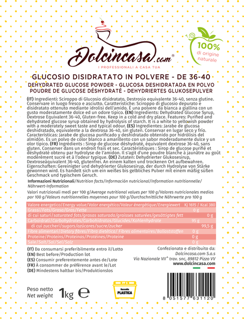 Glucosio in Polvere Disidratato - DE 36-40