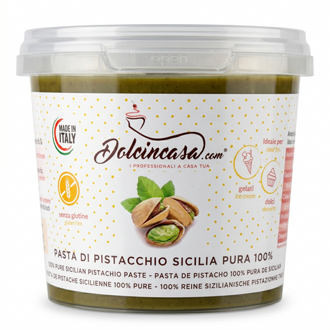 pasta pura 100% di pistacchio sicilia per gelato creme e altri usi in pasticceria e gourmet salata senza zuccheri aggiunti