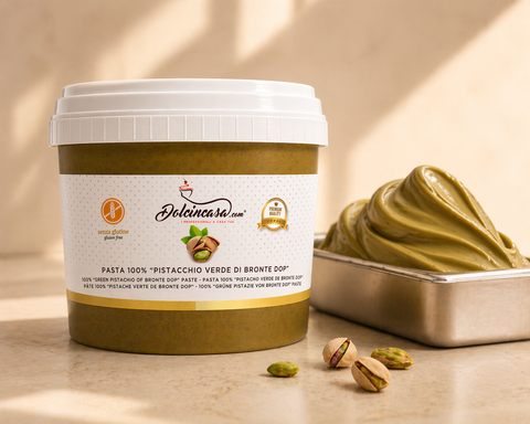 pasta di pistacchio di bronte dop con vaschetta gelato al pistacchio