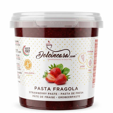 pasta alla fragola per gelato per creme per dolci senza glutine made in italy dolcincasa